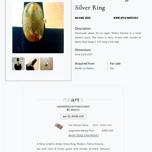 Amber and Sterling Silver Ring